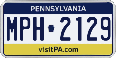 PA license plate MPH2129