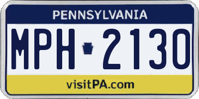 PA license plate MPH2130