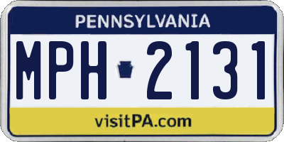 PA license plate MPH2131