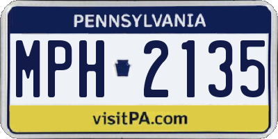 PA license plate MPH2135