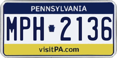 PA license plate MPH2136