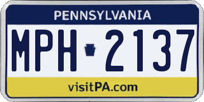 PA license plate MPH2137