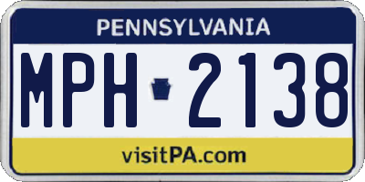 PA license plate MPH2138
