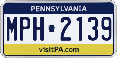 PA license plate MPH2139