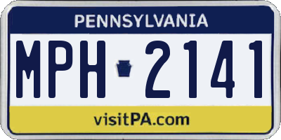 PA license plate MPH2141