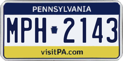 PA license plate MPH2143