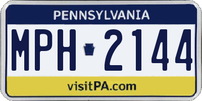 PA license plate MPH2144