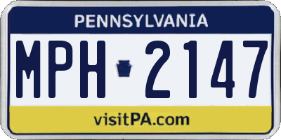PA license plate MPH2147