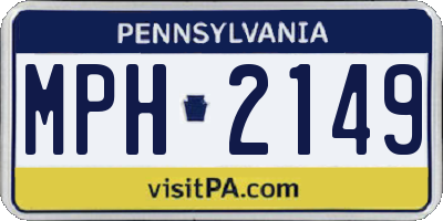 PA license plate MPH2149