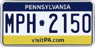 PA license plate MPH2150