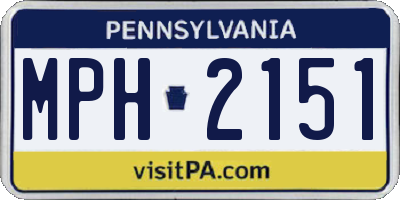 PA license plate MPH2151