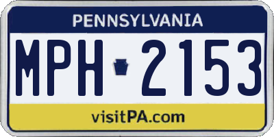 PA license plate MPH2153