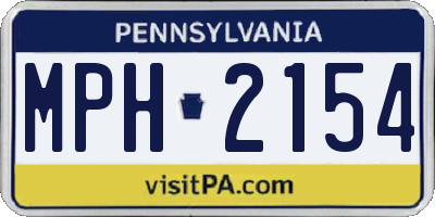 PA license plate MPH2154
