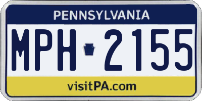 PA license plate MPH2155