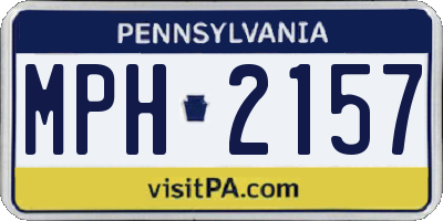PA license plate MPH2157