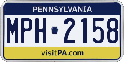 PA license plate MPH2158
