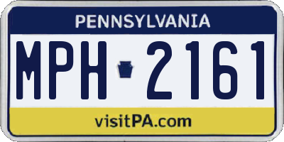 PA license plate MPH2161