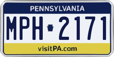 PA license plate MPH2171