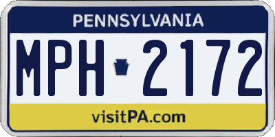 PA license plate MPH2172