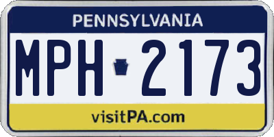 PA license plate MPH2173