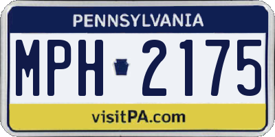 PA license plate MPH2175