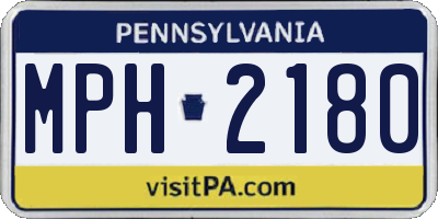 PA license plate MPH2180