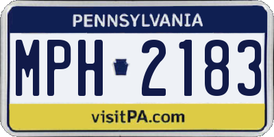 PA license plate MPH2183