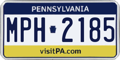 PA license plate MPH2185