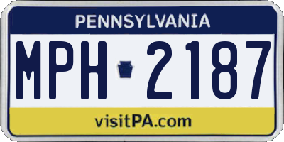 PA license plate MPH2187
