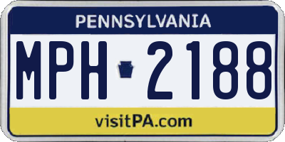 PA license plate MPH2188
