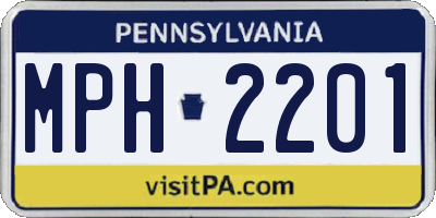 PA license plate MPH2201
