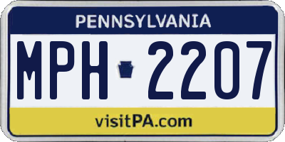 PA license plate MPH2207