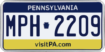 PA license plate MPH2209