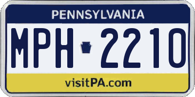 PA license plate MPH2210