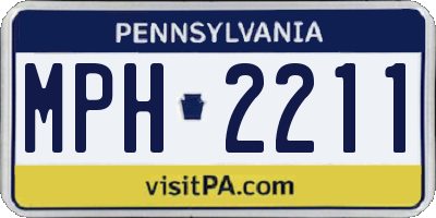 PA license plate MPH2211