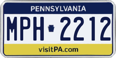 PA license plate MPH2212