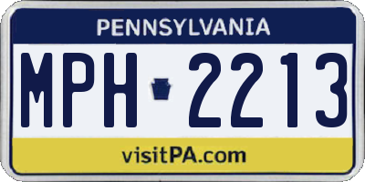 PA license plate MPH2213