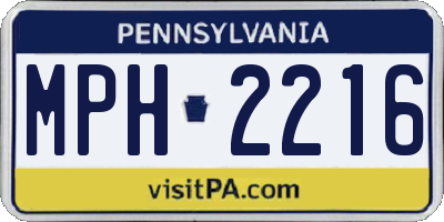 PA license plate MPH2216