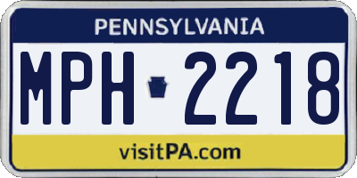 PA license plate MPH2218