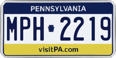 PA license plate MPH2219