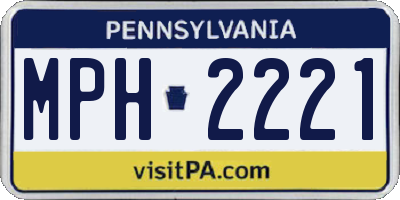 PA license plate MPH2221