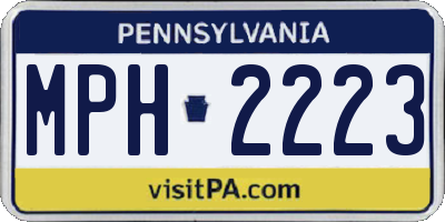 PA license plate MPH2223