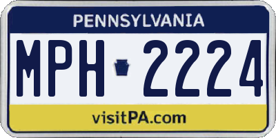 PA license plate MPH2224