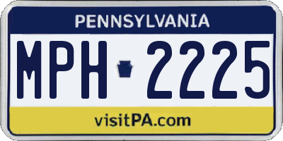 PA license plate MPH2225