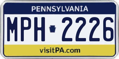 PA license plate MPH2226
