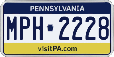 PA license plate MPH2228