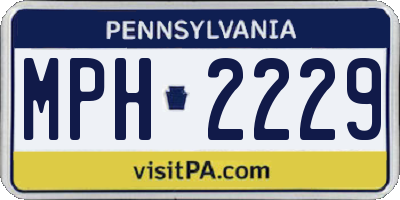 PA license plate MPH2229