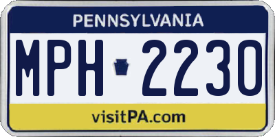 PA license plate MPH2230