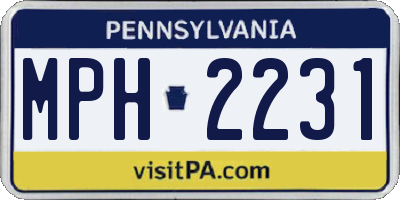 PA license plate MPH2231