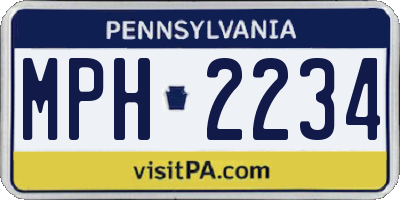 PA license plate MPH2234